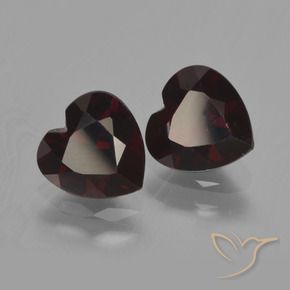 Gemas de Granate piropo Rojo negruzco natural de 2.00 ct, Corazón, VVS-VS