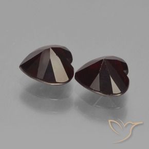 Gemas de Granate piropo Rojo negruzco natural de 2.00 ct, Corazón, VVS-VS