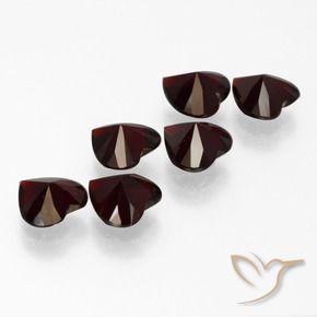 Gemas de Granate piropo Rojo negruzco natural de 5.18 ct, Corazón, VVS-VS