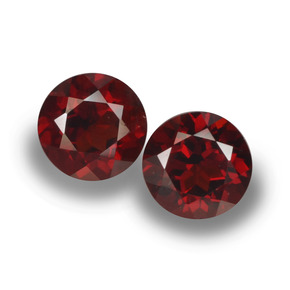 Gemas de granate piropo rojo natural de 2,15 ct, corte redondo, VVS-VS