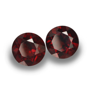 Gemas de granate piropo rojo natural de 2,15 ct, corte redondo, VVS-VS