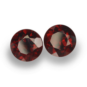 Gemas de granate piropo rojo natural de  ct, corte redondo, VVS-VS