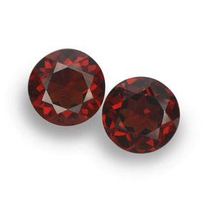Gemas de granate piropo rojo natural de 1,96 ct, corte redondo, VVS-VS