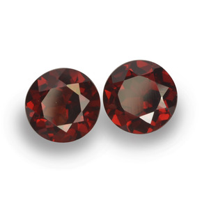 Gemas de granate piropo rojo natural de 1,96 ct, corte redondo, VVS-VS
