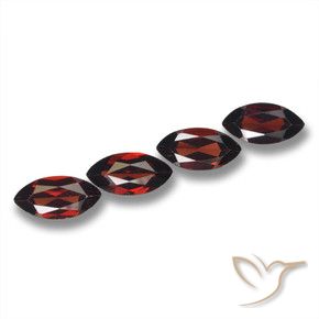 Gemas de Granate Piropo Rojo oscuro natural de 8.36 ct, Marquesa, VVS-VS