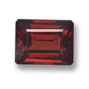 Granate piropo rojo natural de 3,38 ct, corte esmeralda, VVS