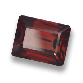 Granate piropo rojo natural de 3,38 ct, corte esmeralda, VVS