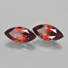 Gemas de Granate Piropo Rojo medio natural de 3.86 ct, Marquesa, VVS-VS