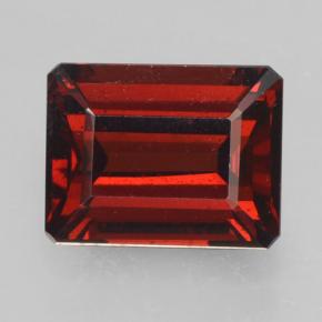 Granate piropo rojo natural de 3,04 ct, corte esmeralda, VS