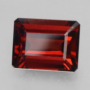 Granate piropo rojo natural de 3,04 ct, corte esmeralda, VS