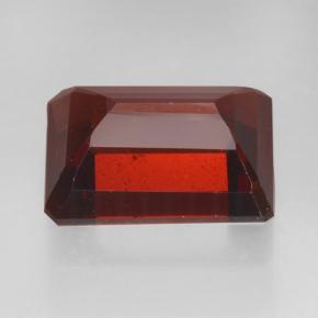 Granate piropo rojo natural de 3,04 ct, corte esmeralda, VS