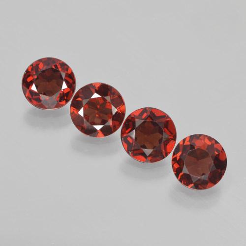 Gemas de Granate Piropo Rojo sangre natural de 3.61 ct, Corte Redondo, VVS-VS