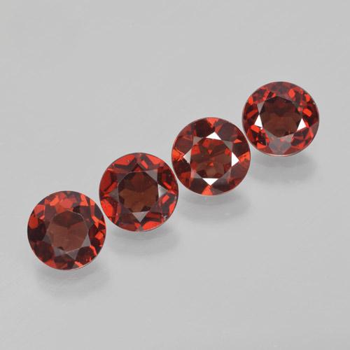 Gemas de Granate Piropo Rojo sangre natural de 3.61 ct, Corte Redondo, VVS-VS