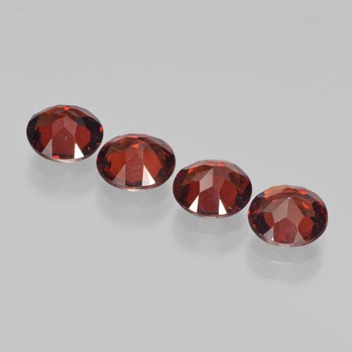 Gemas de Granate Piropo Rojo sangre natural de 3.61 ct, Corte Redondo, VVS-VS