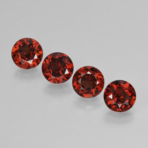 Gemas de Granate Piropo Rojo sangre intenso natural de 4.03 ct, Corte Redondo, VVS-VS