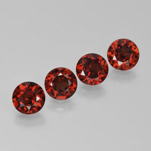 Gemas de Granate Piropo Rojo sangre intenso natural de 4.03 ct, Corte Redondo, VVS-VS