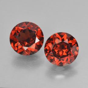 Gemas de Granate Piropo Rojo grosella natural de 2.09 ct, Corte Redondo, VS