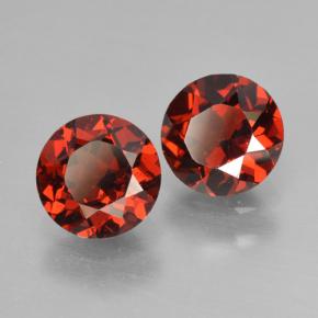 Gemas de Granate Piropo Rojo grosella natural de 2.09 ct, Corte Redondo, VS