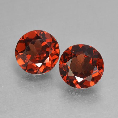 Gemas de granate piropo rojo grosella natural de 1,86 ct, corte redondo, VVS-VS