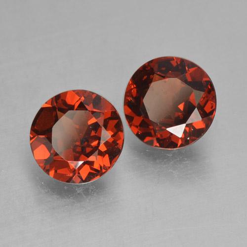 Gemas de granate piropo rojo grosella natural de 1,86 ct, corte redondo, VVS-VS