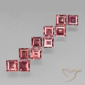 Gemas de Granate piropo Rojo frambuesa natural de 3.84 ct, Cuadrado, VS