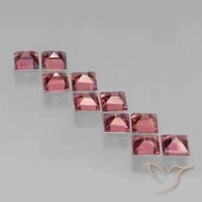 Gemas de Granate piropo Rojo frambuesa natural de 3.84 ct, Cuadrado, VS