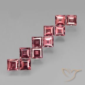 Gemas de Granate piropo Rojo oscuro natural de 3.82 ct, Cuadrado, VS