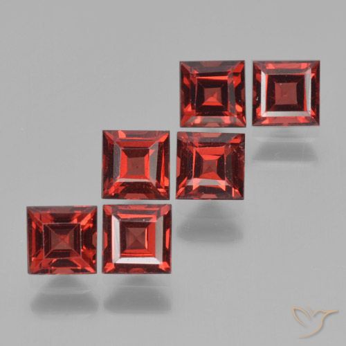 2.81ctw Natural Rojo grosella Granate piropo, Cuadrado, VS