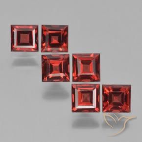 Gemas de Granate piropo Rojo grosella natural de 2.81 ct, Cuadrado, VS