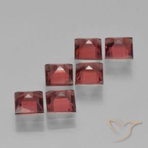 Gemas de Granate piropo Rojo escarlata natural de 2.59 ct, Cuadrado, VS
