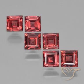 Gemas de Granate piropo Rojo medio natural de 2.88 ct, Cuadrado, VS