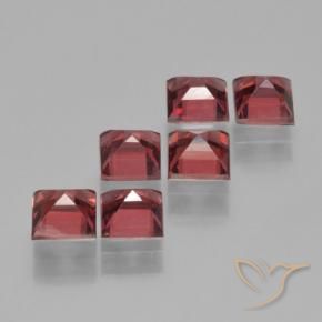 Gemas de Granate piropo Rojo medio natural de 2.88 ct, Cuadrado, VS