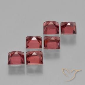 Gemas de Granate piropo Rojo medio natural de 2.74 ct, Cuadrado, VS