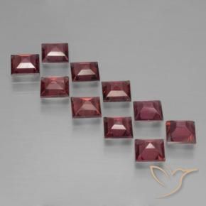 Gemas de Granate piropo Rojo oscuro natural de 3.98 ct, Cuadrado, VS