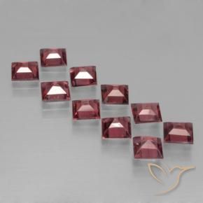 Gemas de Granate piropo Rojo medio natural de 4.13 ct, Cuadrado, VS