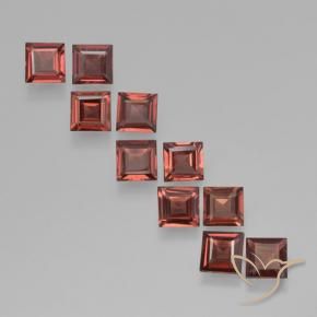 Gemas de Granate piropo Rojo escarlata intenso natural de 3.58 ct, Cuadrado, VS
