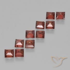Gemas de Granate piropo Rojo medio natural de 4.37 ct, Cuadrado, VS