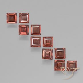 Gemas de Granate piropo Rojo baya natural de 3.96 ct, Cuadrado, VS