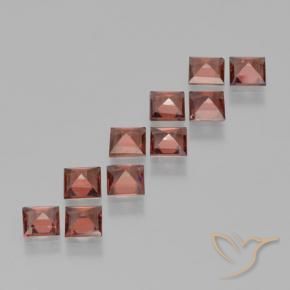 Gemas de Granate piropo Rojo baya natural de 3.96 ct, Cuadrado, VS