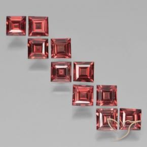 Gemas de Granate piropo Rojo escarlata intenso natural de 3.64 ct, Cuadrado, VS