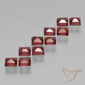 Gemas de Granate piropo Rojo escarlata intenso natural de 3.64 ct, Cuadrado, VS