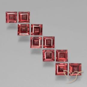 Gemas de Granate piropo Rojo escarlata natural de 3.82 ct, Cuadrado, VS