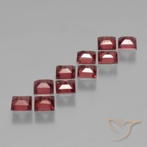 Gemas de Granate piropo Rojo escarlata natural de 3.82 ct, Cuadrado, VS