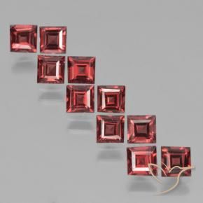 Gemas de Granate piropo Rojo oscuro natural de 3.90 ct, Cuadrado, VS