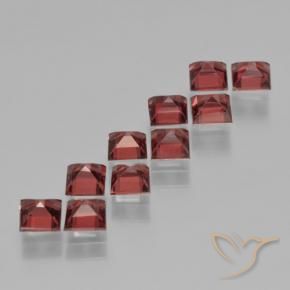 Gemas de Granate piropo Rojo oscuro natural de 3.90 ct, Cuadrado, VS