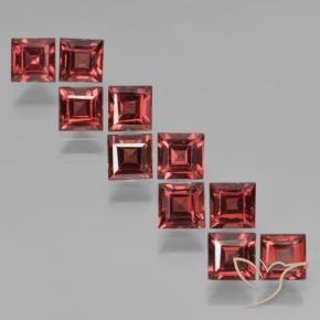 Gemas de Granate piropo Rojo oscuro natural de 4.24 ct, Cuadrado, VS