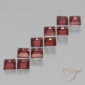 Gemas de Granate piropo Rojo oscuro natural de 4.24 ct, Cuadrado, VS