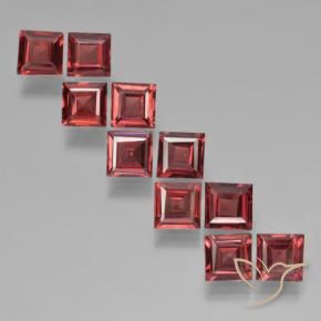 Gemas de Granate piropo Rojo oscuro natural de 3.48 ct, Cuadrado, VS