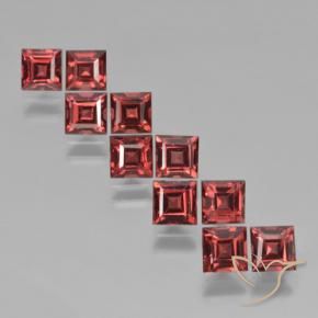 Gemas de Granate piropo Rojo oscuro natural de 4.59 ct, Cuadrado, VS