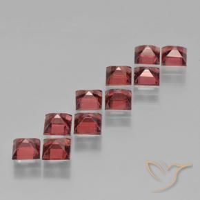 Gemas de Granate piropo Rojo oscuro natural de 4.59 ct, Cuadrado, VS